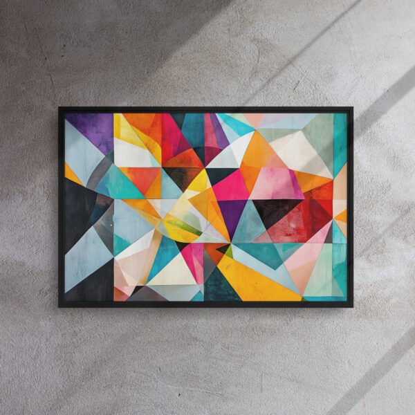Prismatic Fusion Geometry Canvas - Framed Canvas Print
