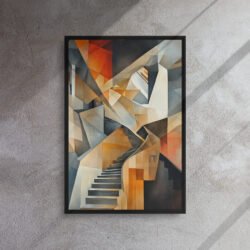 Cubist Ascent Staircase Canvas