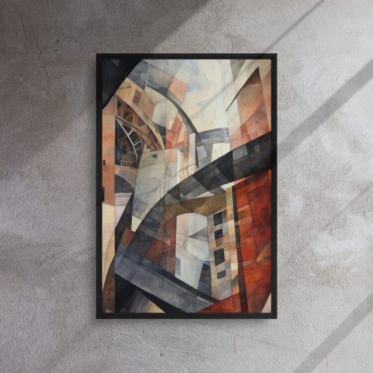 Cubist Urban Labyrinth Canvas