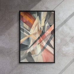 Prismatic Intersection Abstract Art framed canvas print