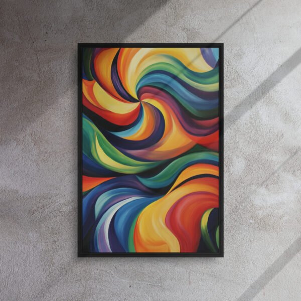 Radiant Vortex Abstract Art - Framed Canvas Print