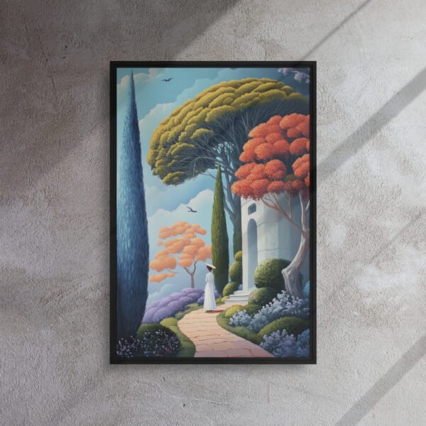 Enchanted Cypress Garden Walk - Framed Canvas Print