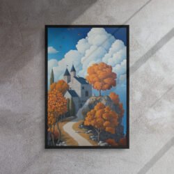 Castle Autumn Cloudscape Art framed canvas print