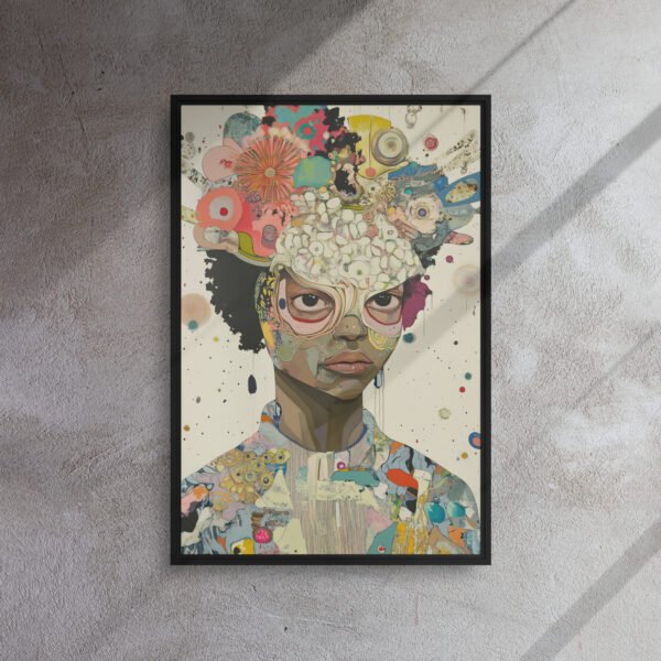 Floral Mindscape Portrait - Framed Canvas Print