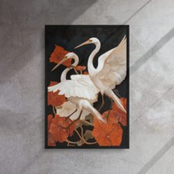 Ivory Heron Blossom Canvas