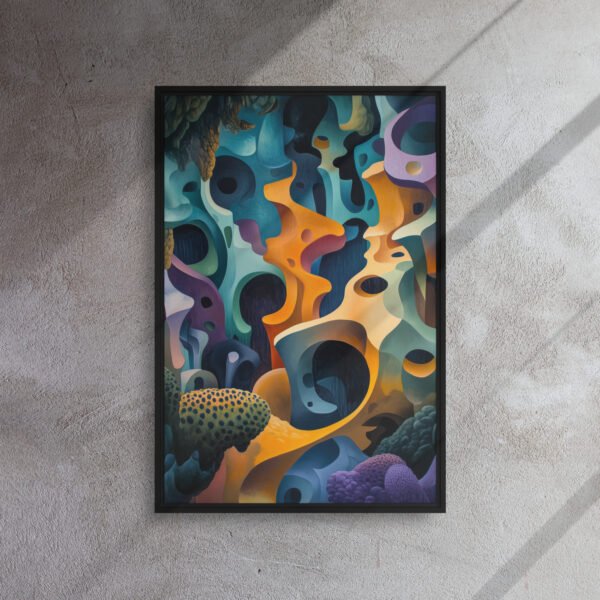 Abstract Cave Dreamscape - Framed Canvas Print