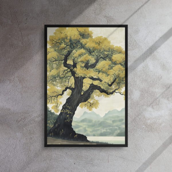 Golden Canopy Tranquil Roots - Framed Canvas Print