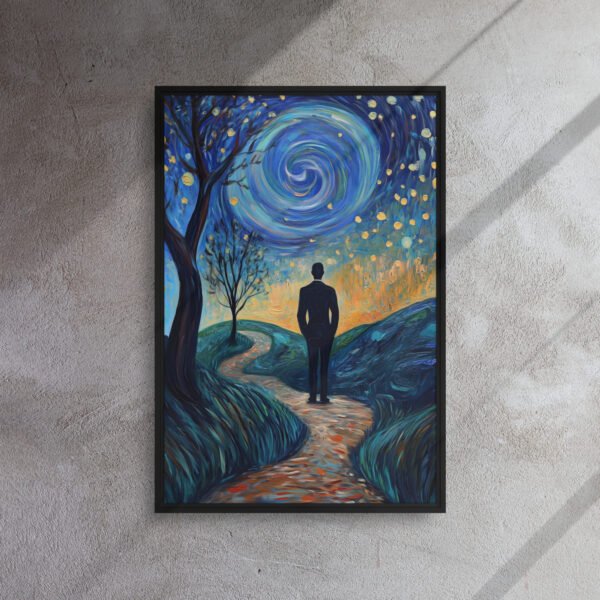 The Starry Night Art - Framed Canvas Print