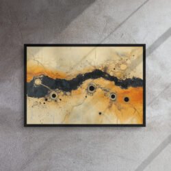 Obsidian Ember Faultline framed canvas print