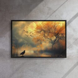 Raven Autumn Rhapsody framed canvas print