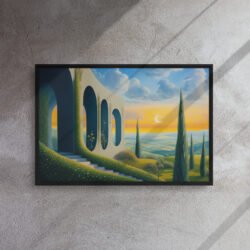 Crescent Horizon Sanctuary framed canvas print