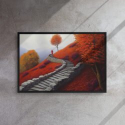 Saffron Winding Solitude framed canvas print