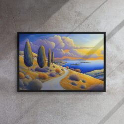 Golden Peninsula Reverie framed canvas print