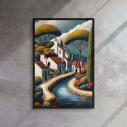 Ochre Grove Meander framed canvas print