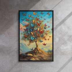 Butterfly Blossoms Rising framed canvas print