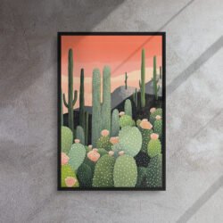 Blush Desert Bloom framed canvas print