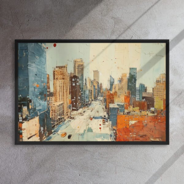 Blue Orange Cityscape Canvas - Image 5