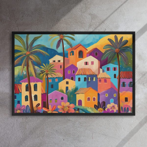 Neon Skyline Night Canvas - Image 5