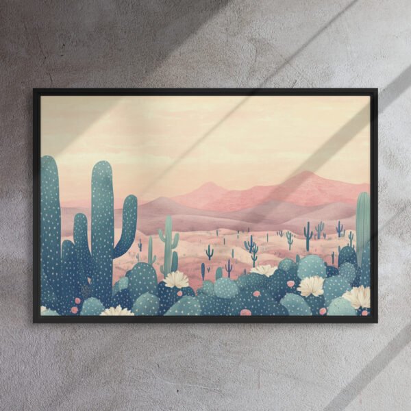 Blush Desert Cactus Canvas - Image 5