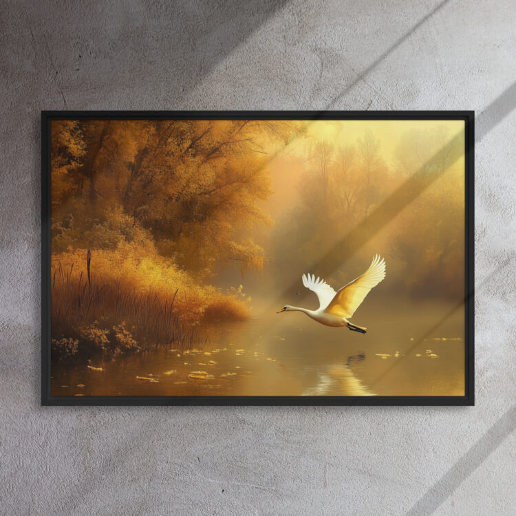 Golden Swan Autumn Lake - Image 5