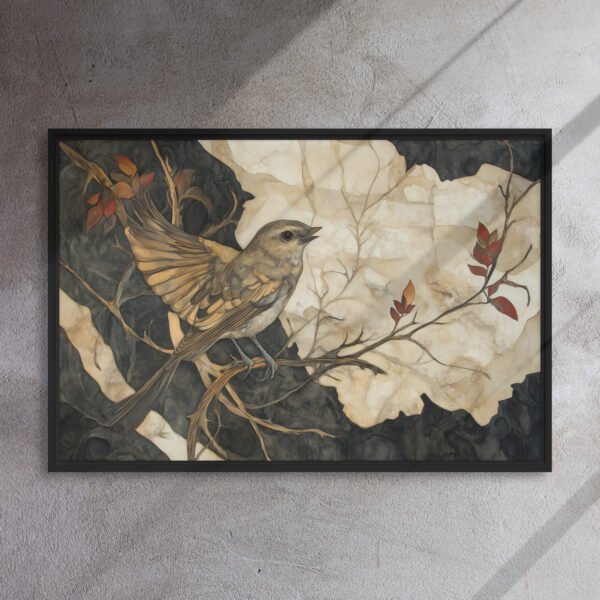 Sepia Songbird Branch Art - Image 5