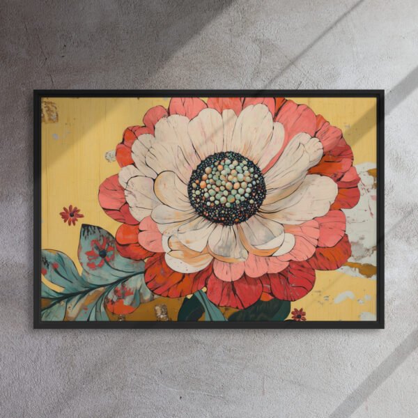 Vintage Coral Blossom Canvas - Image 5