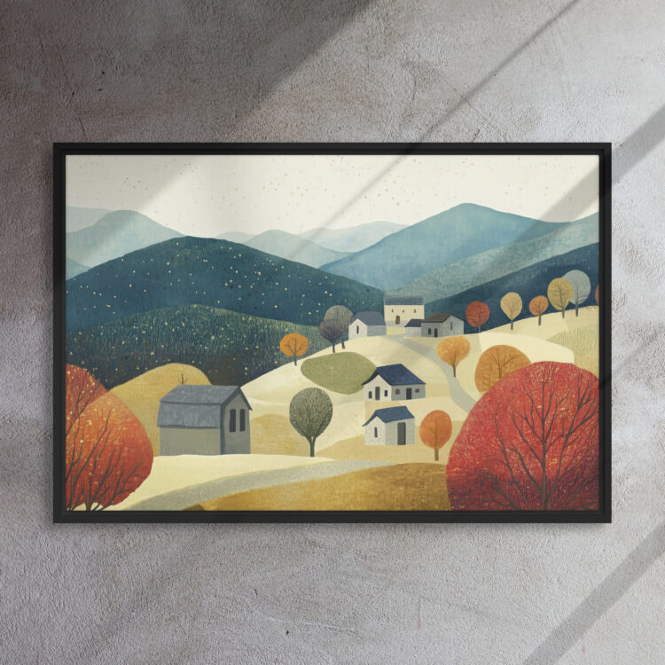 Autumn Hillside Village Serenity - Image 5