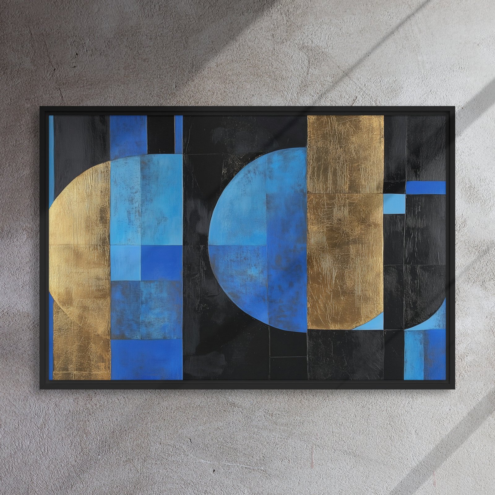Blue Gold Noir Geometric Art - Image 5