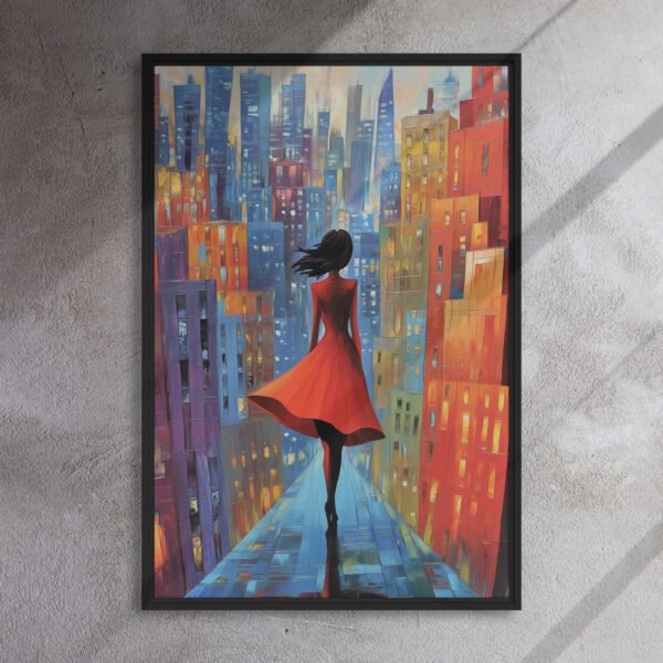Scarlet Stroll Cityscape Canvas - Image 5
