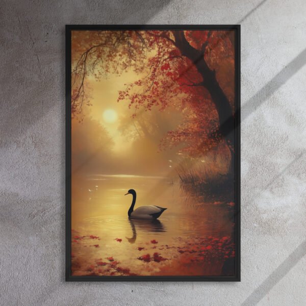 Golden Autumn Swan Canvas - Image 5