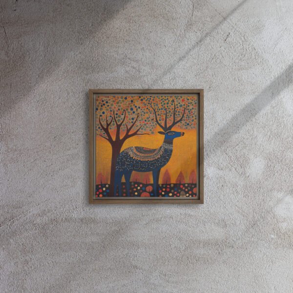 Indigo Mosaic Stag Art - Image 3