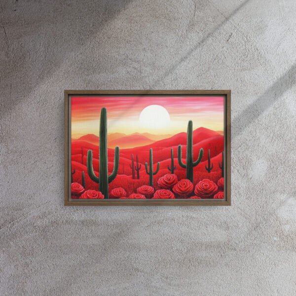 Crimson Desert Bloom Canvas - Image 6