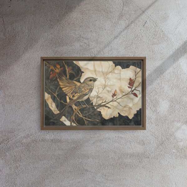 Sepia Songbird Branch Art - Image 6
