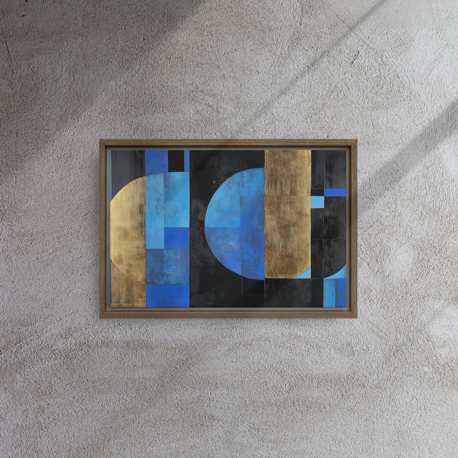Blue Gold Noir Geometric Art - Image 6