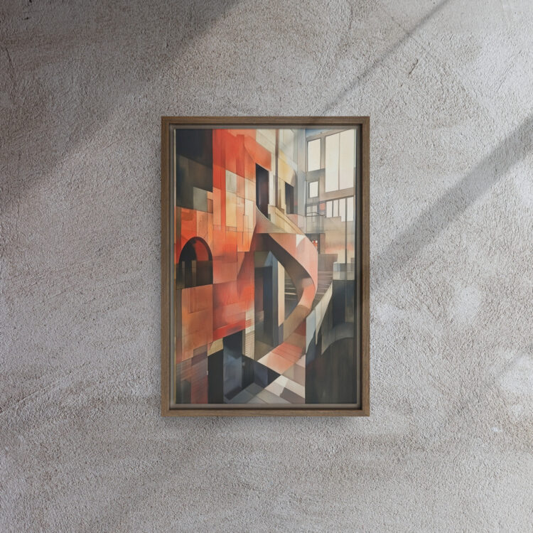 Sunlit Cubist Atrium Canvas - Image 6