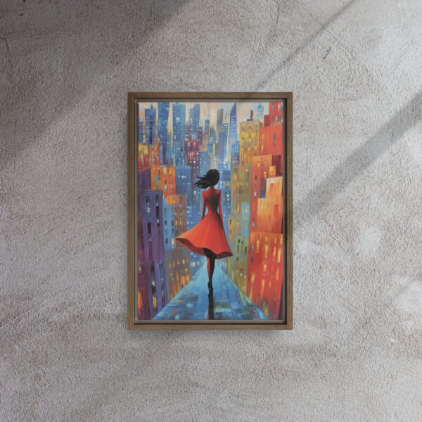 Scarlet Stroll Cityscape Canvas - Image 6