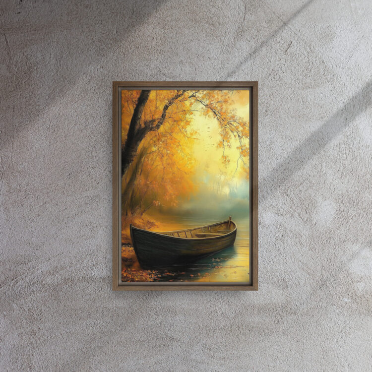 Golden Autumn Rowboat Art - Image 6