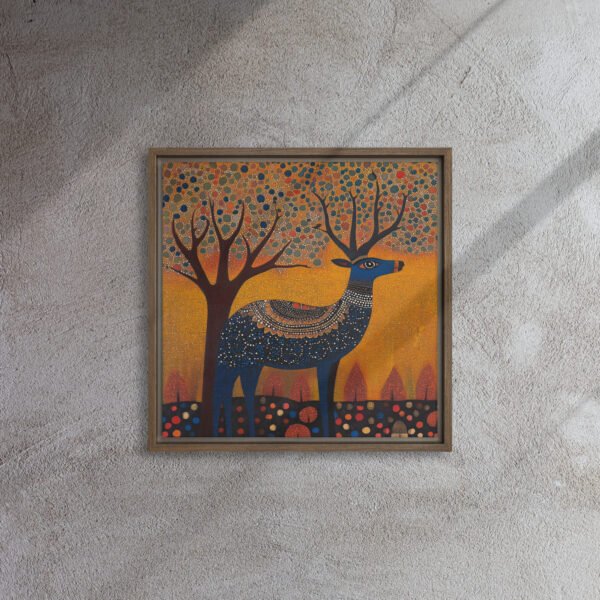 Indigo Mosaic Stag Art - Image 4