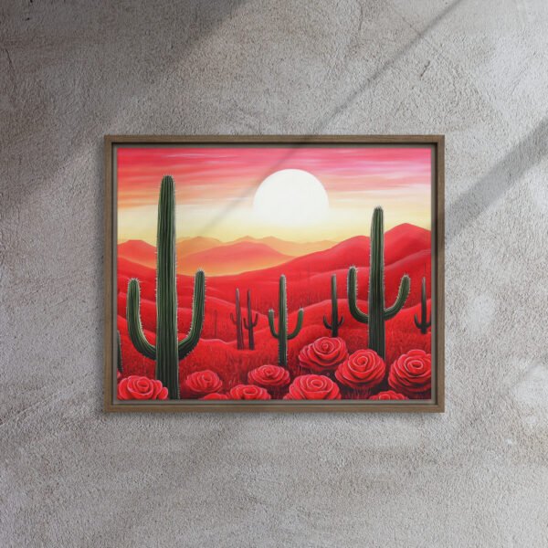 Crimson Desert Bloom Canvas - Image 7