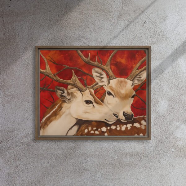 Crimson Embrace Deer Canvas - Image 7