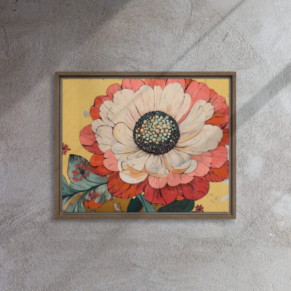 Vintage Coral Blossom Canvas - Image 7