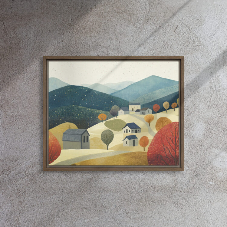 Autumn Hillside Village Serenity - Image 7