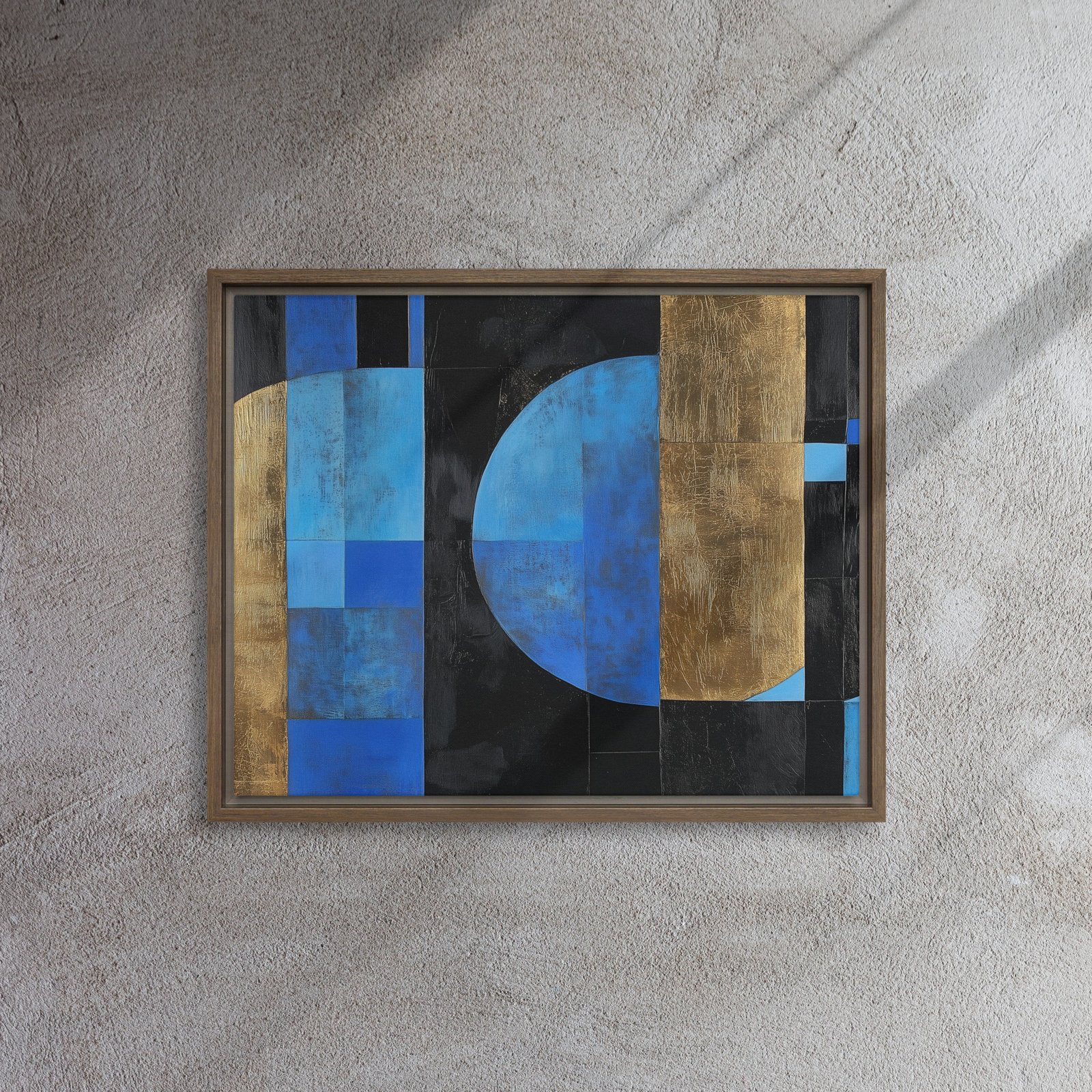 Blue Gold Noir Geometric Art - Image 7