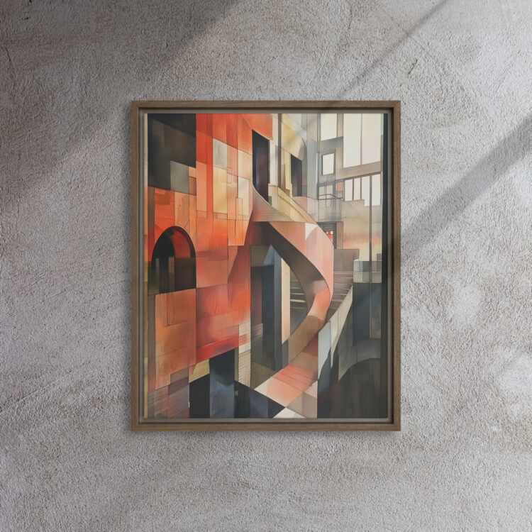 Sunlit Cubist Atrium Canvas - Image 7
