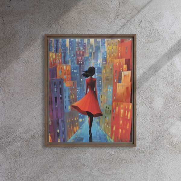 Scarlet Stroll Cityscape Canvas - Image 7