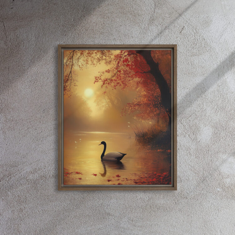 Golden Autumn Swan Canvas - Image 7