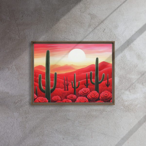 Crimson Desert Bloom Canvas - Image 8