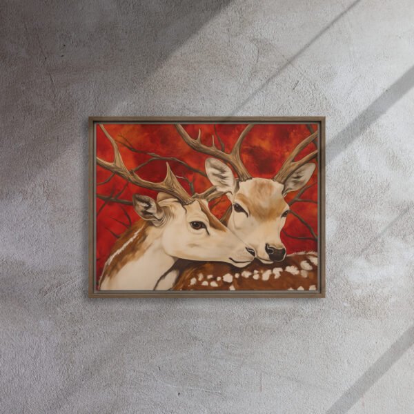 Crimson Embrace Deer Canvas - Image 8