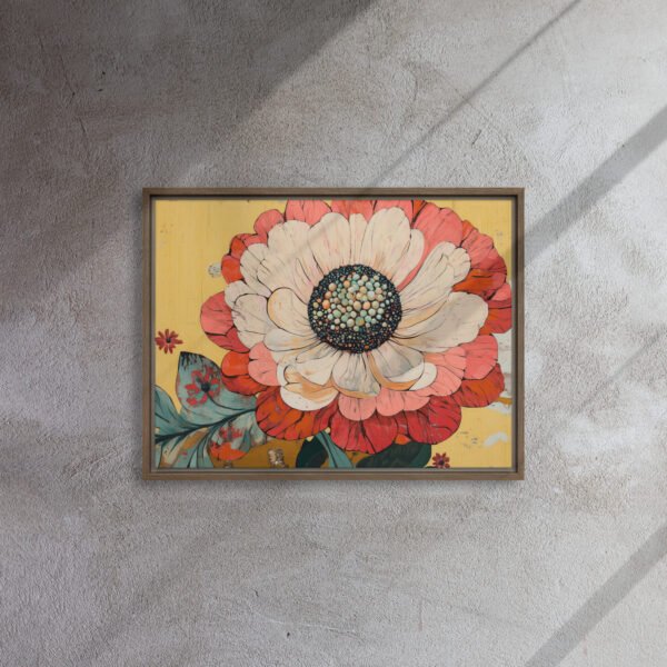Vintage Coral Blossom Canvas - Image 8