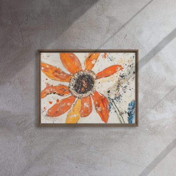 Tangerine Sunburst Flower Canvas - Image 8